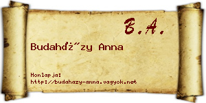 Budaházy Anna névjegykártya