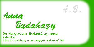 anna budahazy business card